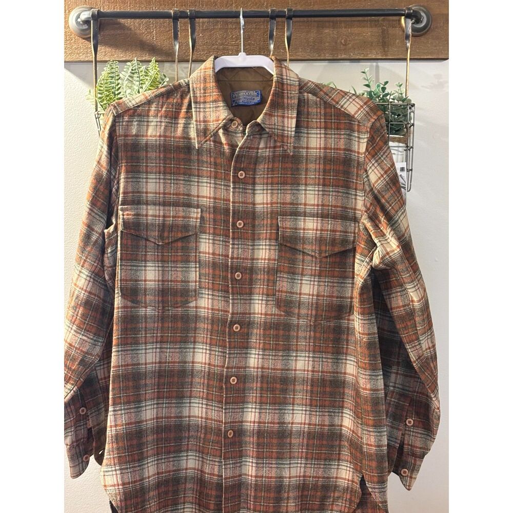 Vintage brown, rust and cream plaid Pendleton